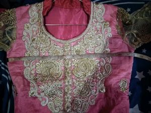 Embroidered Long Kurta &amp; Churidar Set For Women