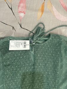 Black kurti and Green dress combo