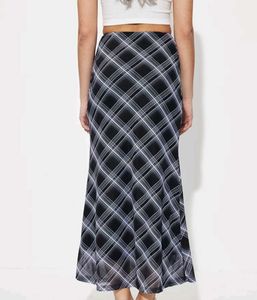 Plaid Straight Skirt