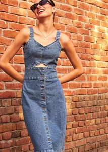 Denim Cutout Dress