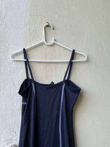 Brand New H&amp;M Black Mini Dress with White Stitchin