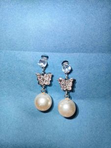 Butterfly Pearl Drop Earrings