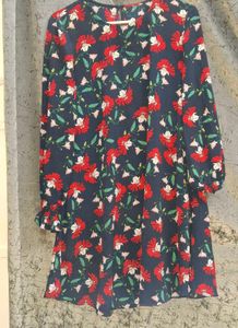 Navy Blue Round Flared Dress