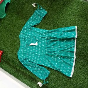 Girls Green Floral Top