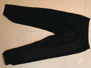 Black trendy jogger with pleated front