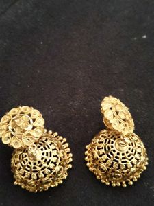 Golden Jhumka Earrings