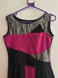 Stylish Pink &amp; Black Maxi Dress