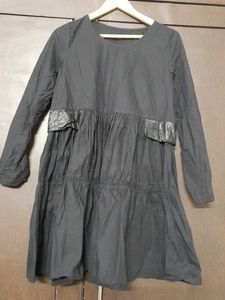 Black Long Sleeve Tiered Dress