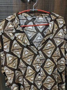 Patterned Button-Down Top