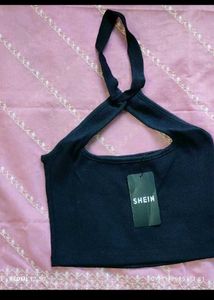 Chic Black Halter crop Top