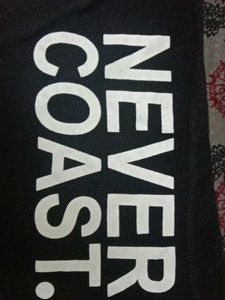 Never Coast Graphic Tee with Sheer Detail