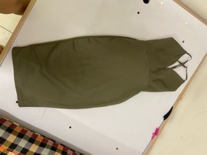 Green Beautiful Neck And Back Dress