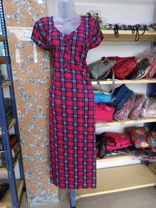 Red Plaid nighty - M size