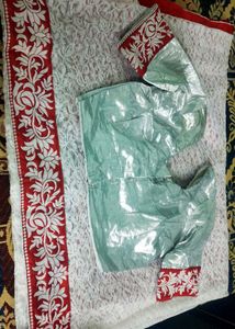 Soft Net Saree With Red Velvet Pallu..
