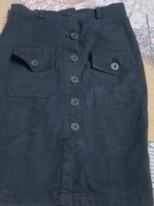 Shirt And Denim Skirt Black 🖤 New
