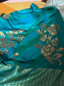 Sea Green Color Silk Saree