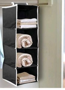 4 shelf Closet Organizer For Wardrobe Black