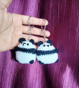 Handmade Crochet Cute Panda Keychain🐼