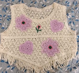 Crochet Flower Heart Vest
