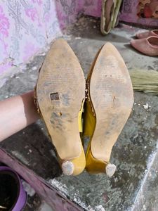 Yellow Slingback Heels