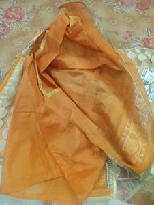 Orange Embroided Kurta Material Set(Women’s)