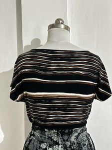 Striped Top &amp; Paisley Maxi Dress
