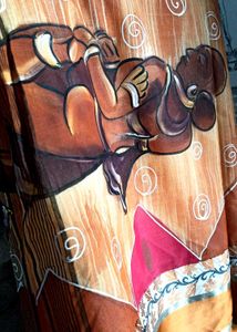 Bengal Handloom Half  Tussar  Hand Printing Sare