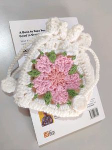 Crochet Drawstring Bag