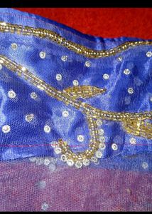 Elegant Blue &amp; White Lehenga Set