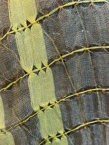 Tussar Silk Striped Scarf Yellow
