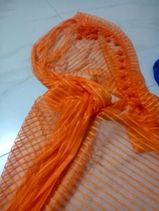Orange Striped Dupatta