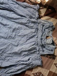 Striped Embroidered Top