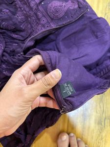 Purple Embroidered peplum top and heavy gher Palaz