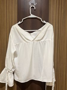 White Bell Sleeve Blouse