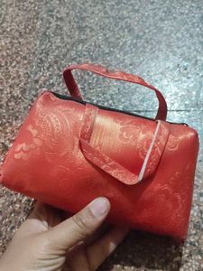 Red Embellished Pouch