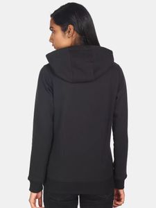 U S Polo Assn Women Black Front Open Sweatshirt