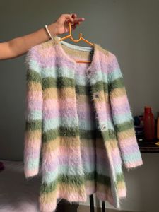 Colourful Furry Woollen Shrugs