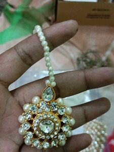 Necklace With Earrings And Mangtika Set