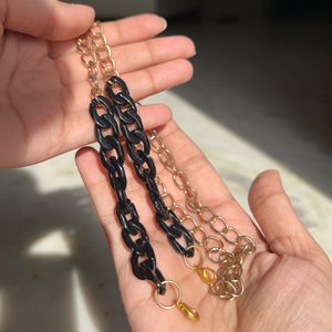 26.5” Mask Chain, Single Color Black With Gold