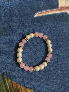 Pink &amp; Pearl Beaded Bracelet ( Candy ) 🍬✨🌸