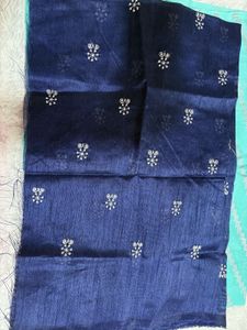 Blue Saree With Unstitched Blouse Piece