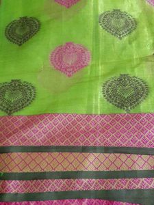Green & Pink Silk Saree