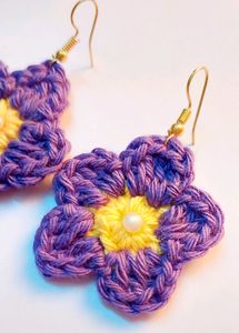 Beautiful handmade Crochet Flower Earrings