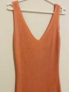 Sexy Resort Wear Peach Bodycon Dress