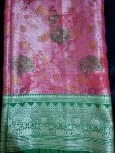 Pink Floral Pattern Saree