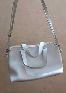White Sling Bag With Extra Space