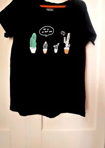 DNMX BLACK WOMEN CREWNECK T-SHIRT