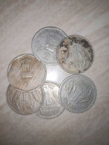 Old Coin 4 One Rs And 2 Two R