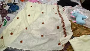 Beautiful White And Lemon Colour Dress