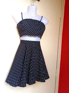 Polka Dot Co-ord Set shirt and top